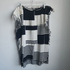 AVN Italian‎ Fringe Patchwork Skirt Women's S Boho Eclectic Art Inspo Statement